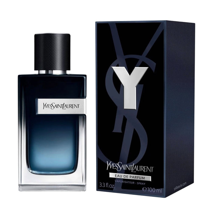 YSL Y Eau de Parfum 100ml navy blue bottle and box